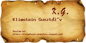 Klimstein Gusztáv névjegykártya