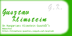 gusztav klimstein business card